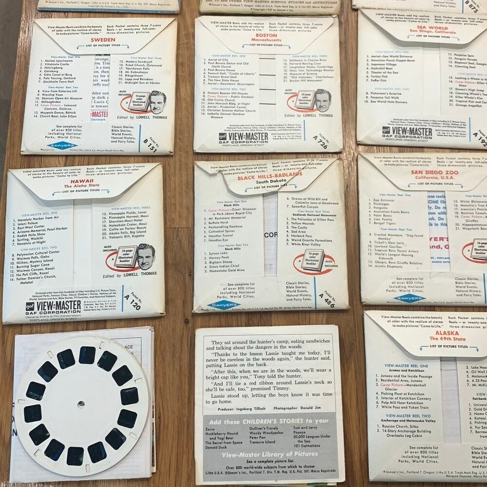Vintage Sawyer View Master Model G Viewer + Case & 13 Sets (Hawaii, Disney, Zoo) - Picture 9 of 14